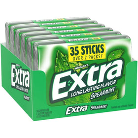 LAIBY Spearmint Extra Gum 35 sticks packaging close-up showing long-lasting flavor