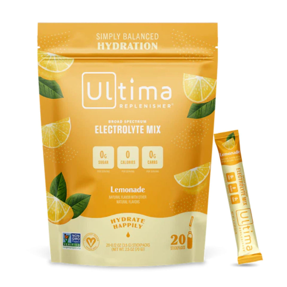 LAIBY Ulltima Lemonade Stickpacks front hero showing a refreshing citrus blend.