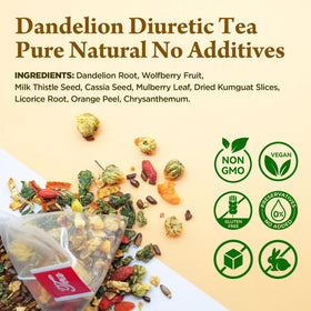 Laicuherb Dandelion Tea brew close-up with earthy aroma