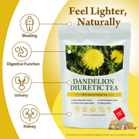 Laicuherb Dandelion Tea packaging highlighting caffeine-free option