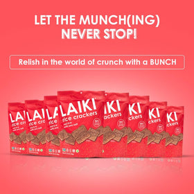LAIKI Red Rice Crackers packaging front for quick identification