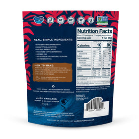 Laird Superfood cacao creamer scoop adds mocha flavor and smooth texture.