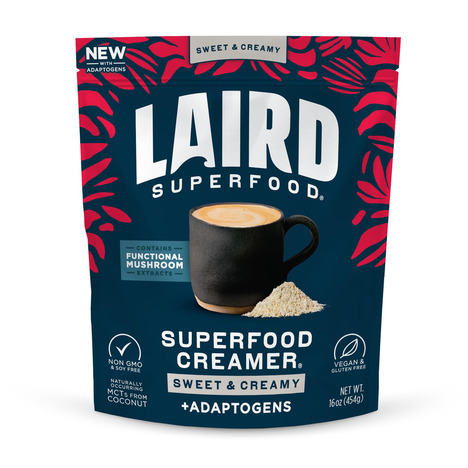 Laird Superfood coconut creamer bag front showing vegan formula.