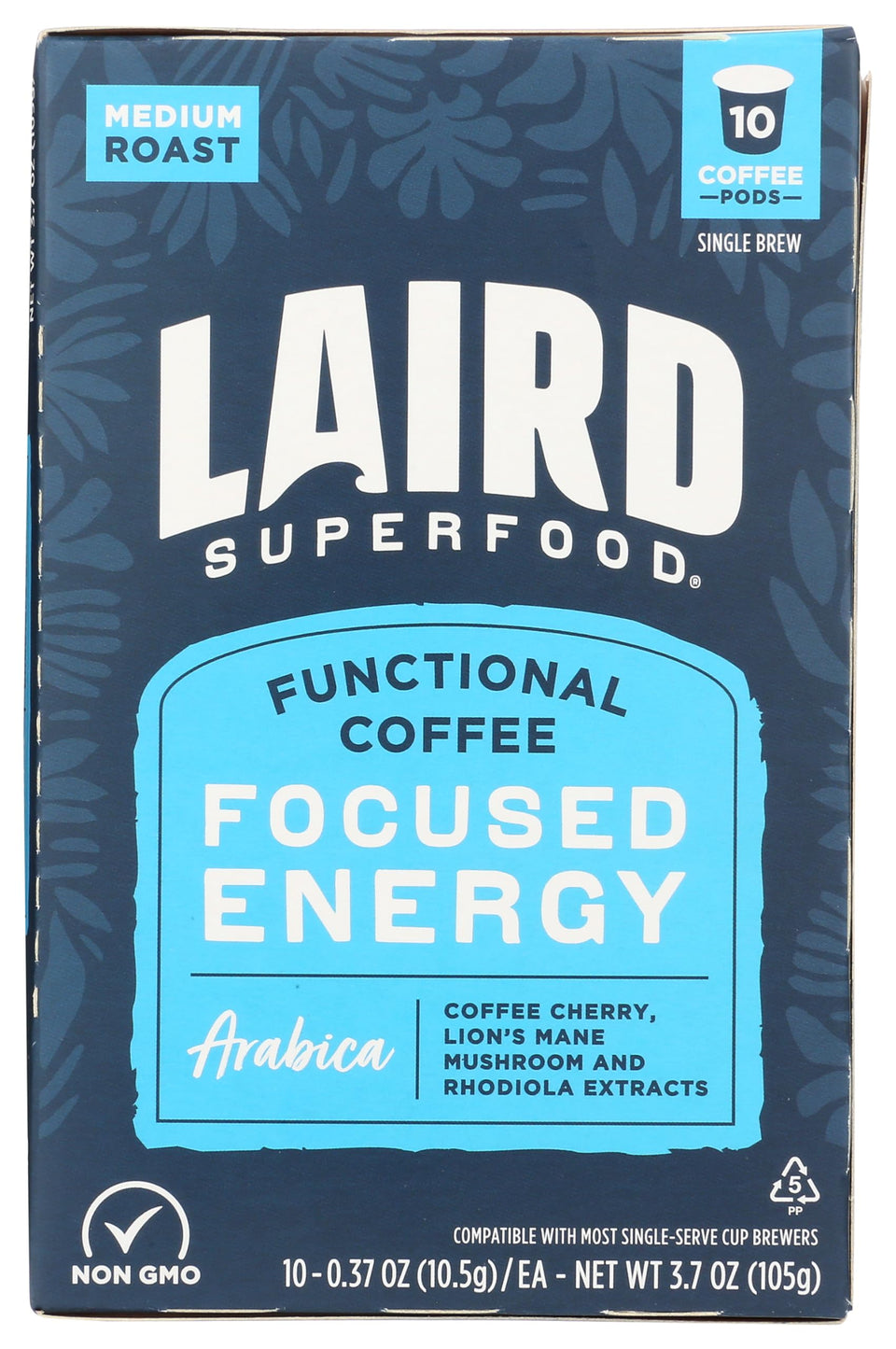 Laird Superfood Focused Energy K-Cups with Lions Mane and Rhodiola for a plant-based morning boost.