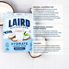 Laird Superfood Hydrate Aquamin-ingredient label highlights minerals for daily balance.
