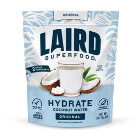 Laird Superfood Hydrate bag-front shows convenient packaging for sugar-free hydration.