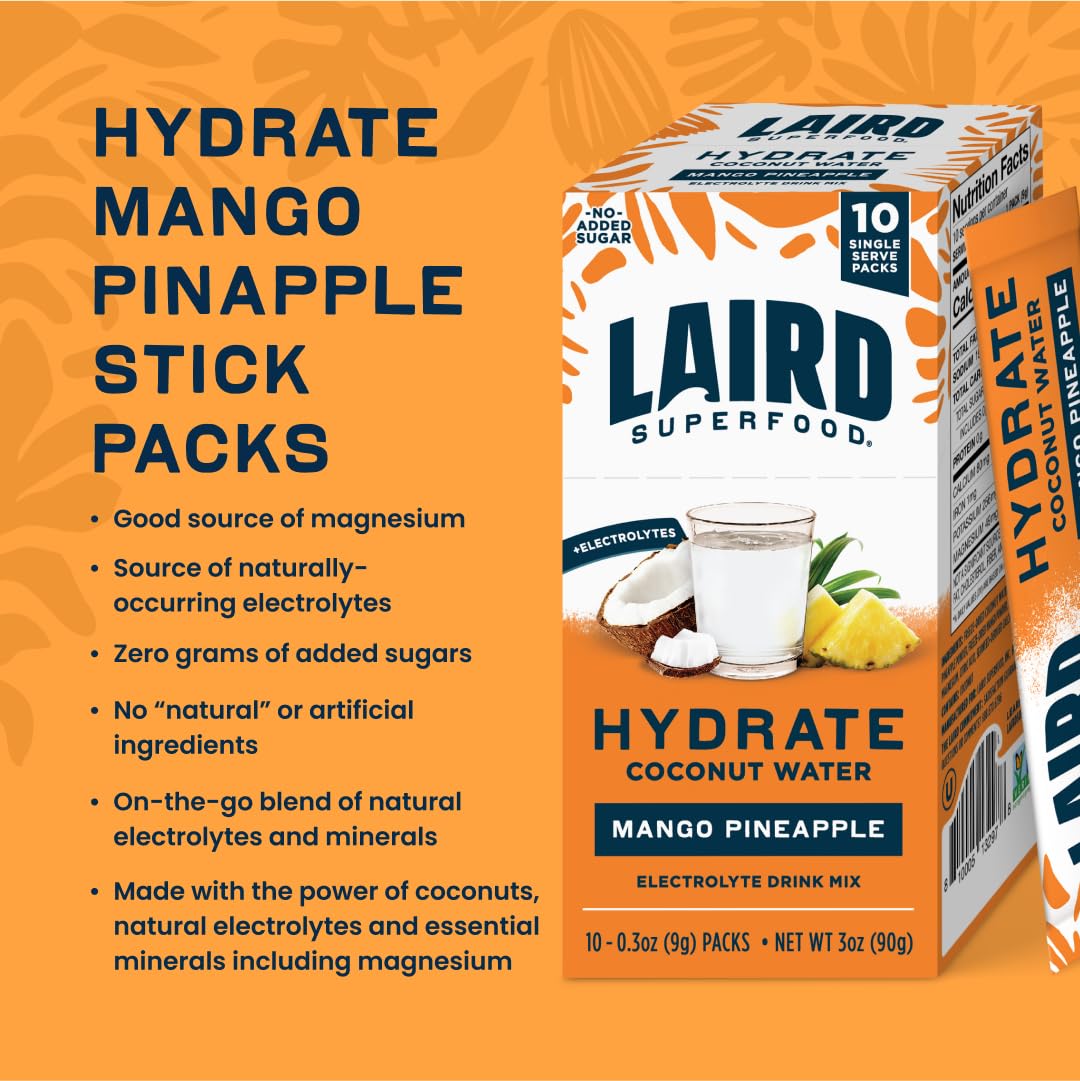 Laird Superfood Hydrate stick in a water bottle ready to drink.