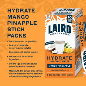 Laird Superfood Hydrate stick in a water bottle ready to drink.