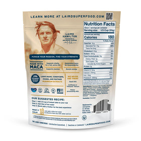 Laird Superfood Maca Instant Latte cup prepared with hot water for a quick, energizing treat.