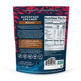 Laird Superfood mocha creamer dry powder closeup for quick mornings