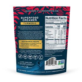 Laird Superfood creamer package on shelf ready to mix with drinks.