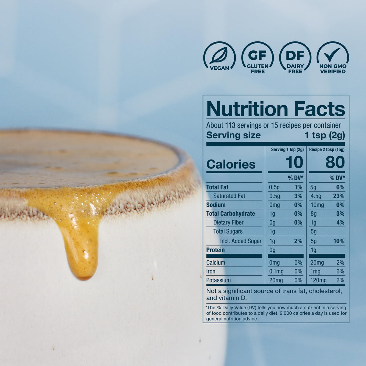 Laird Superfood organic cacao powder enhances mocha flavor