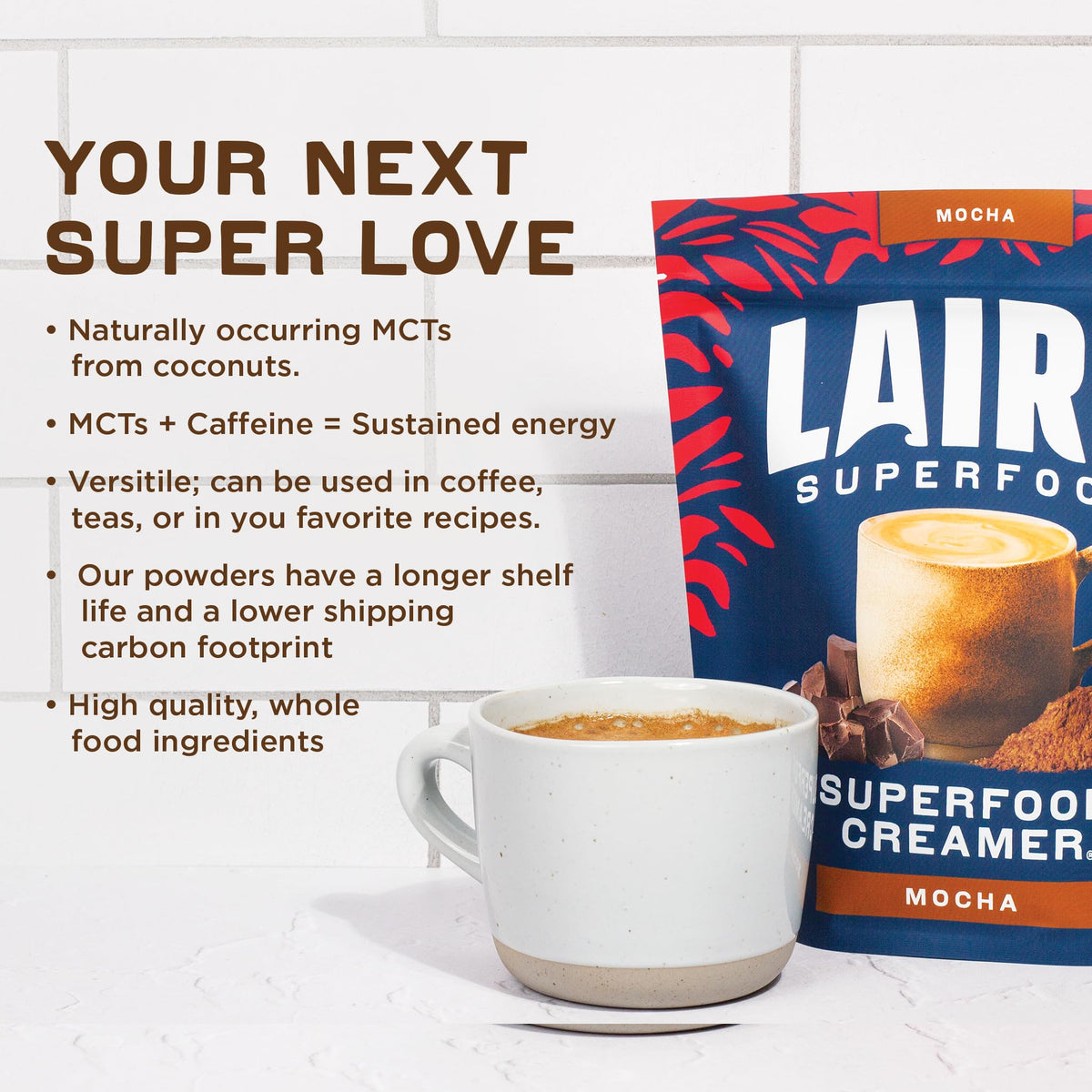 Laird Superfood organic raw cacao powder brings rich chocolate aroma.