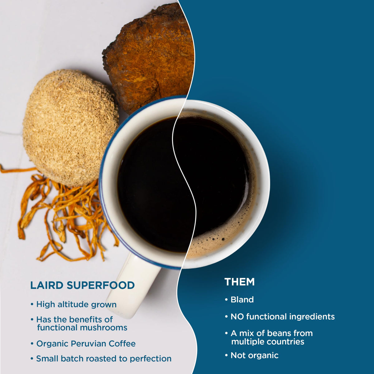 Pour-over setup with Laird Superfood Peruvian Dark Roast medium-fine grind