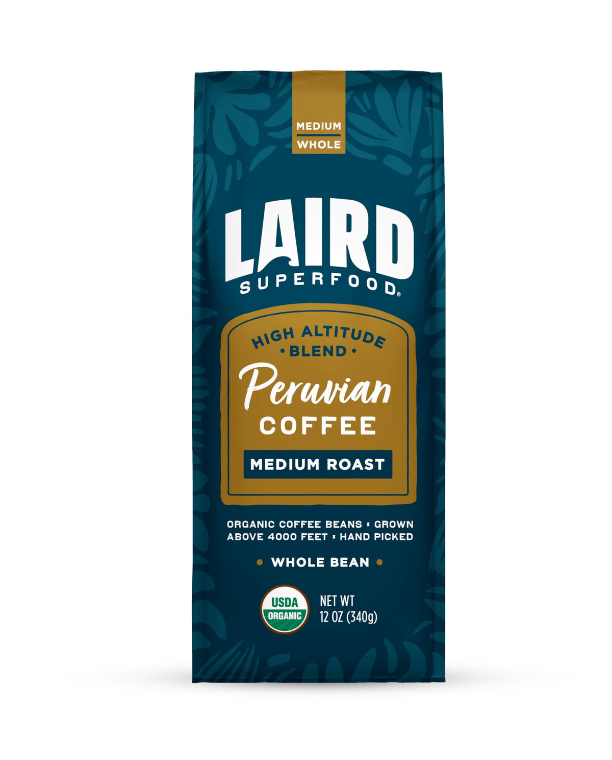 Laird Superfood Peruvian whole beans deliver rich flavor and clean energy.