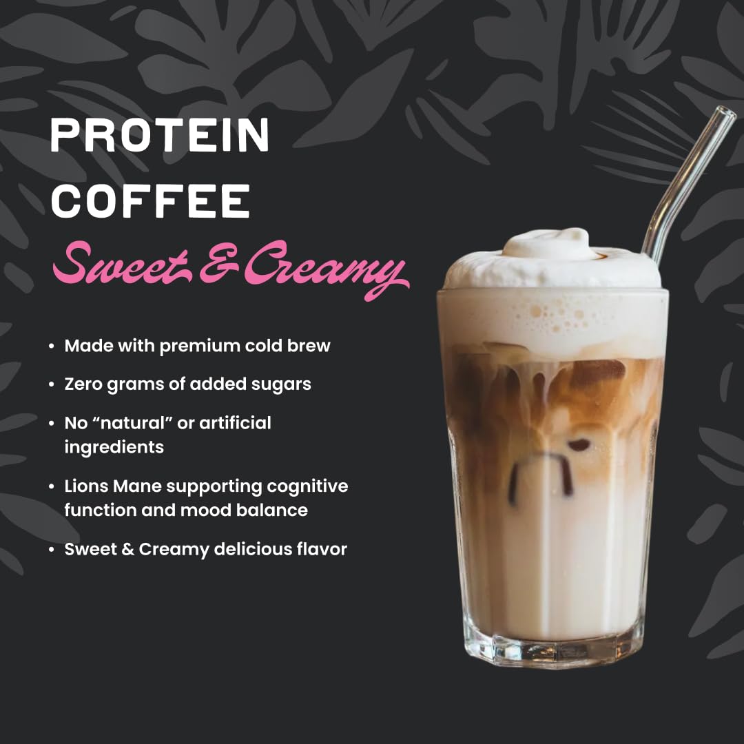 Label highlights Lion’s Mane ingredient on Laird Superfood Protein Coffee Powder.