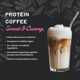 Label highlights Lion’s Mane ingredient on Laird Superfood Protein Coffee Powder.