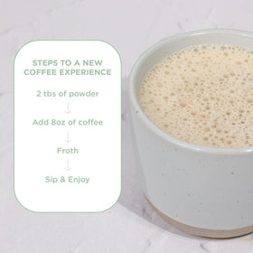 Laird Superfood shelf-stable plant-based creamer ready for pantry storage.