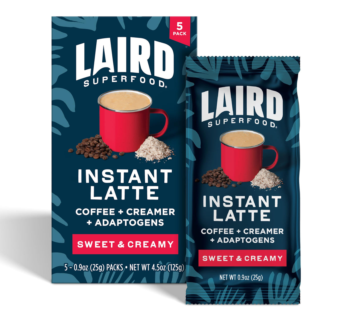 Laird Superfood Sweet Creamy Instant Latte sachets for quick mornings on the go.