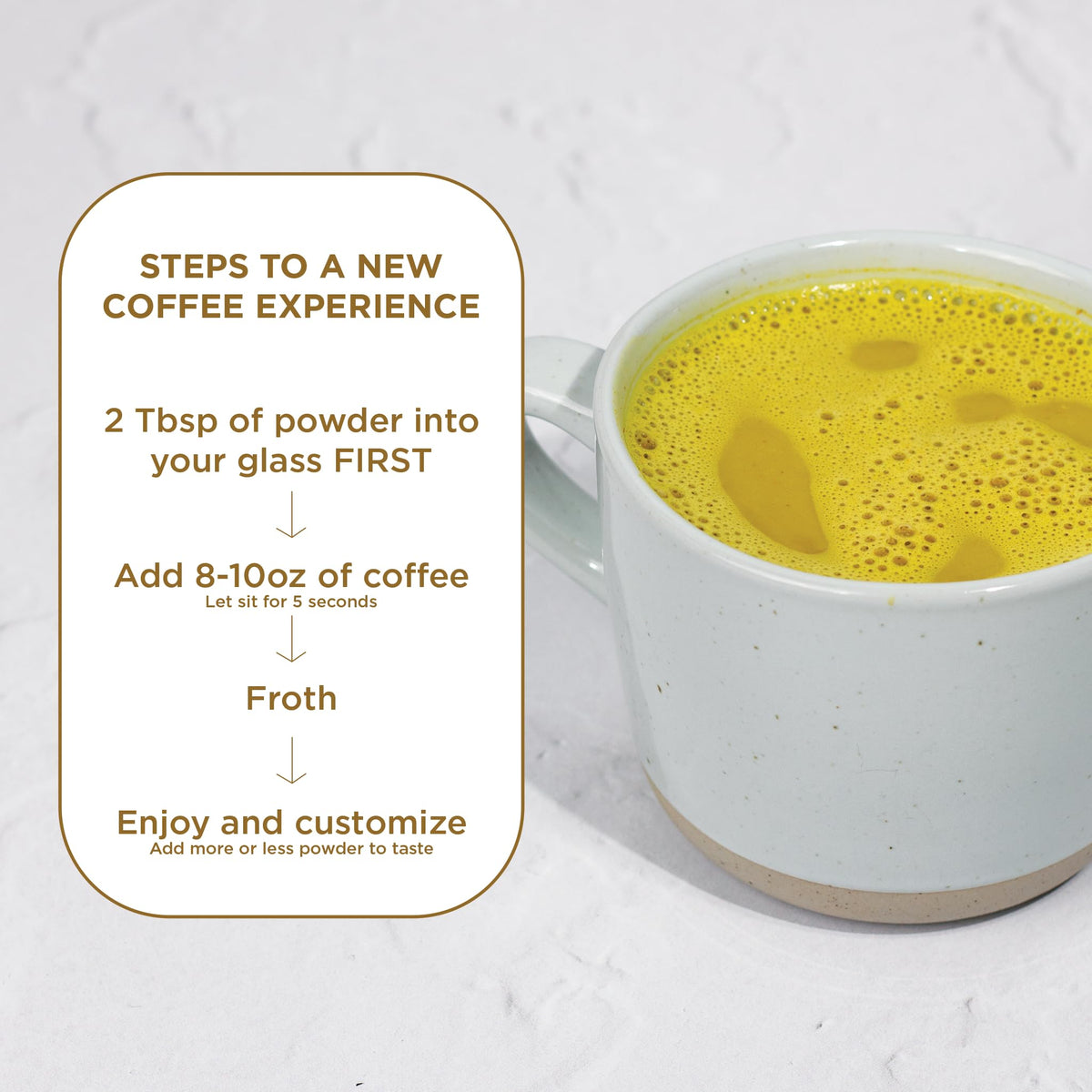 Laird Superfood Turmeric Coconut Creamers eco-packaging, gluten-free and vegan friendly.