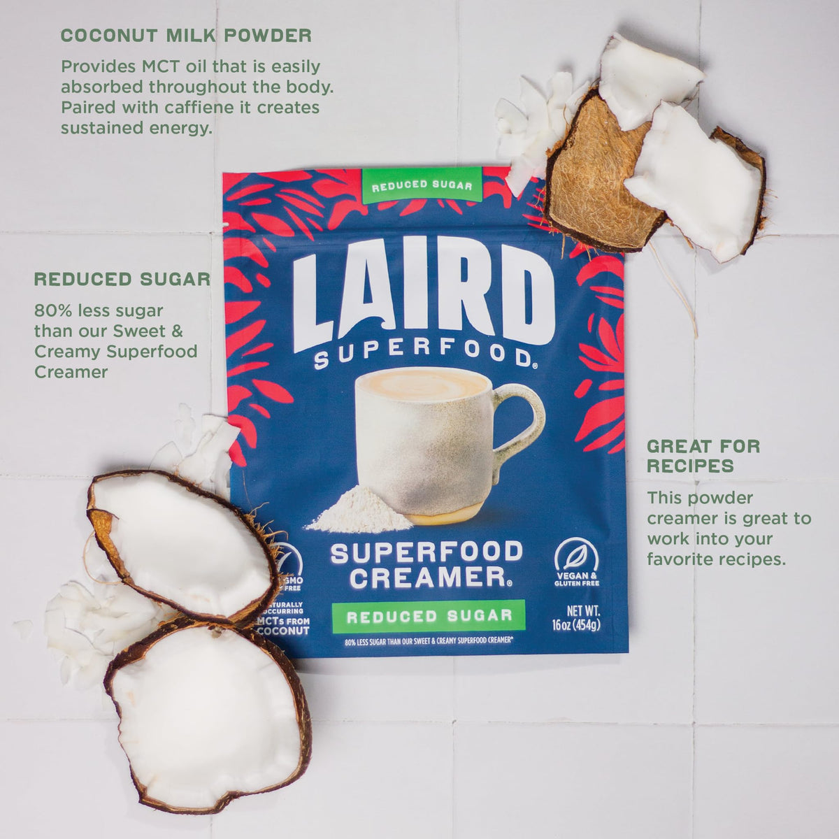 Laird Superfood creamer uses two tablespoons for the perfect cup of coffee.