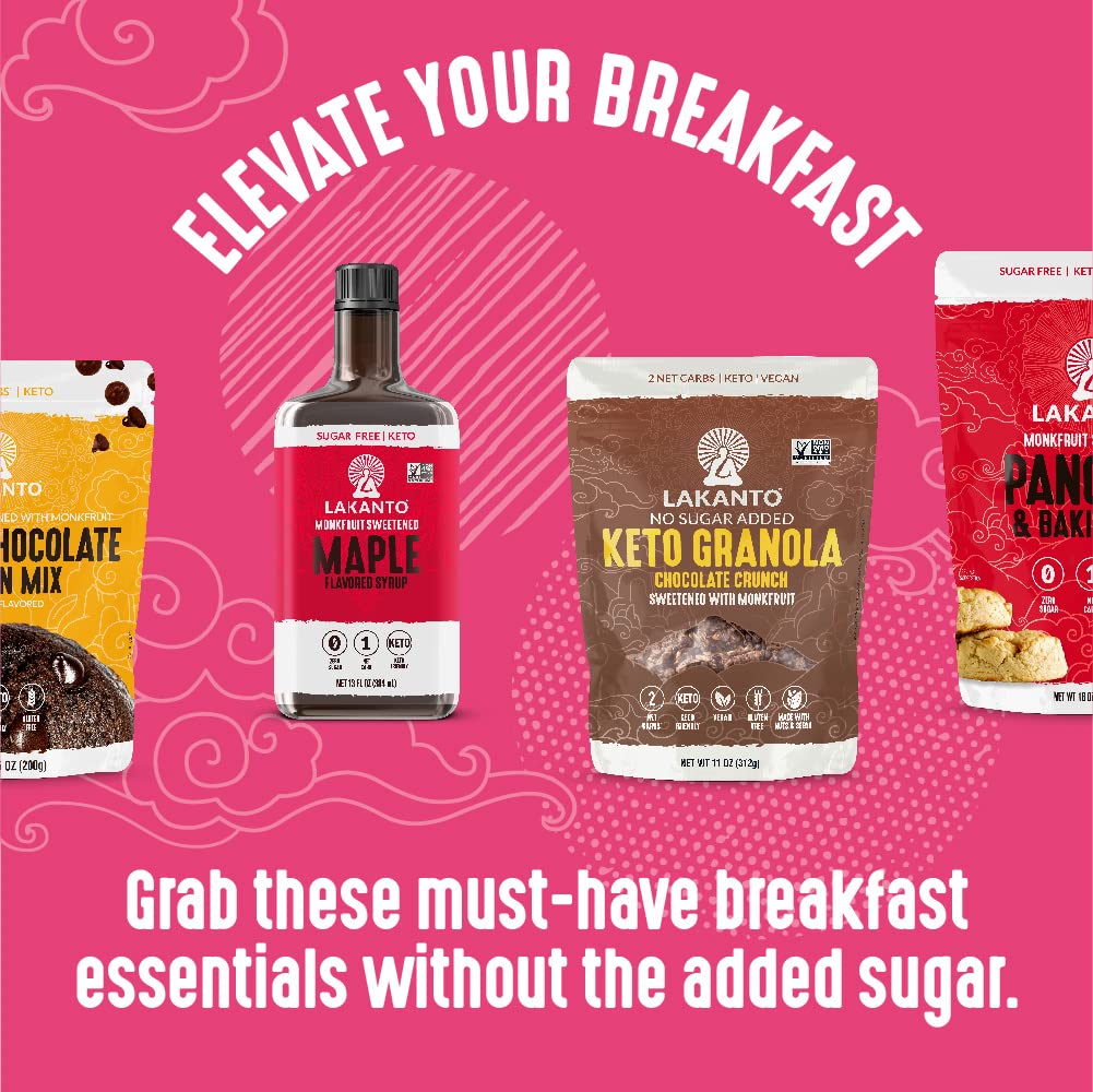 Lakanto Berry Crunch Granola keto-friendly badge displayed for low-carb breakfast.