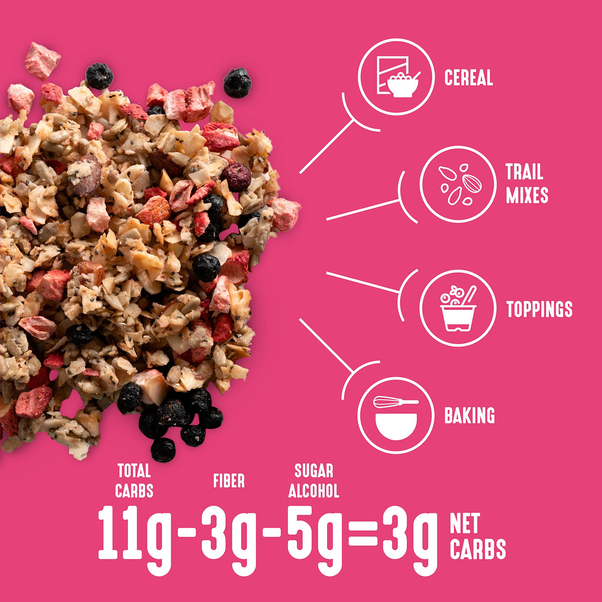 Lakanto Berry Crunch Granola on-the-go pack ideal for busy mornings.