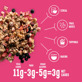 Lakanto Berry Crunch Granola on-the-go pack ideal for busy mornings.