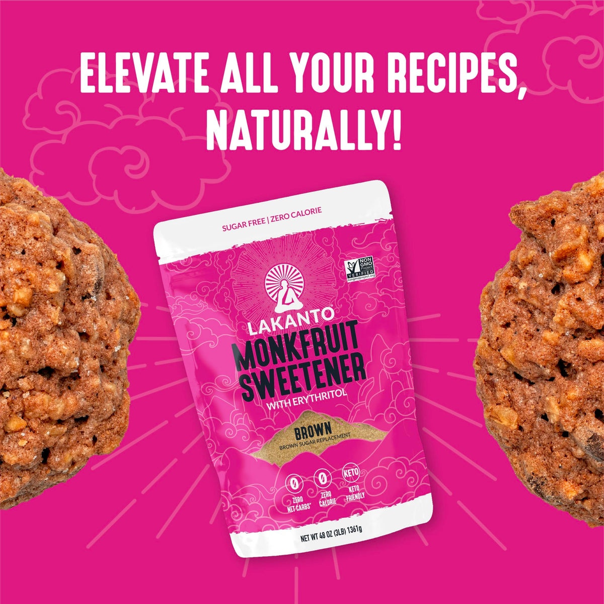 Lakanto Brown Monk Fruit Sweetener in cookies, browns and sweetens with zero calories