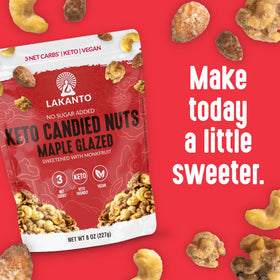 Lakanto Candied Nuts Maple Glazed vegan and keto friendly labels attract shoppers