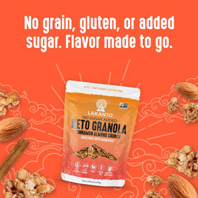 Toasted almond and coconut bits in Lakanto granola.