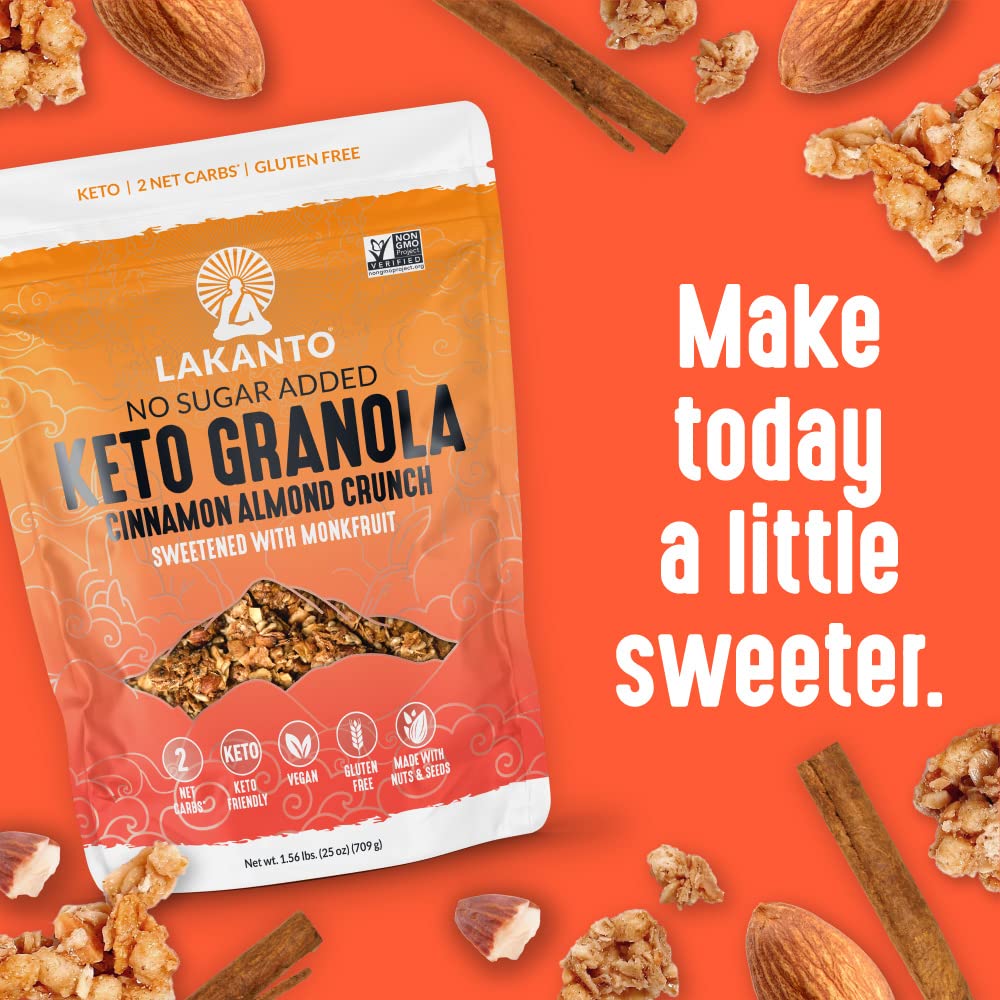 Sprinkled over oats with Lakanto Cinnamon Almond Crunch Granola.