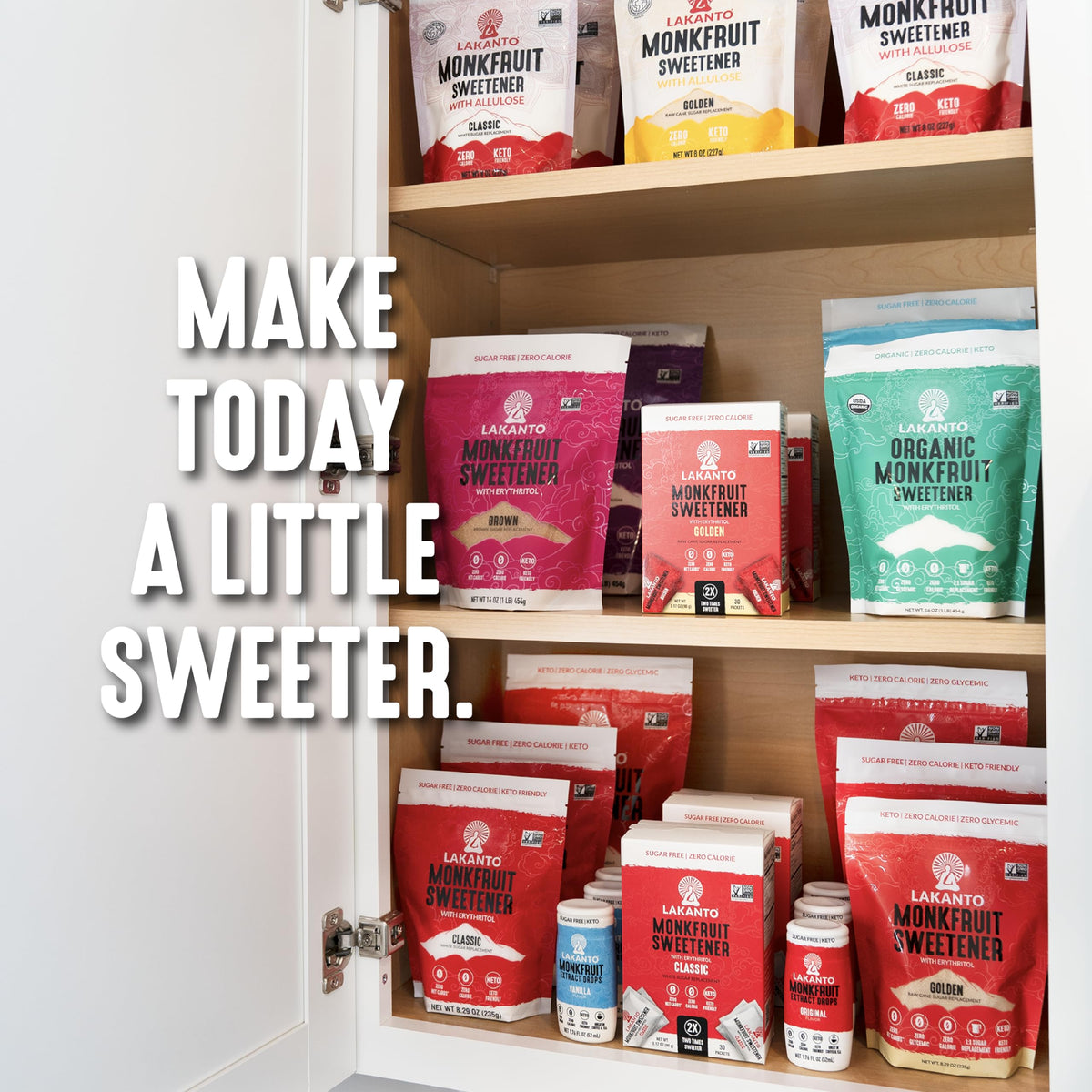 Lakanto packets provide consistent sweetness without measuring spoons.