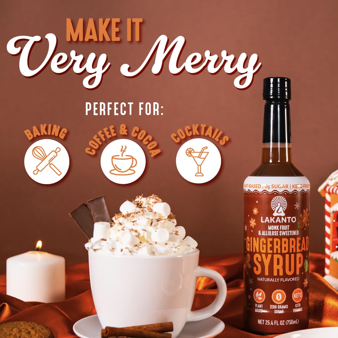 Cocktail crafted with Lakanto Gingerbread Syrup