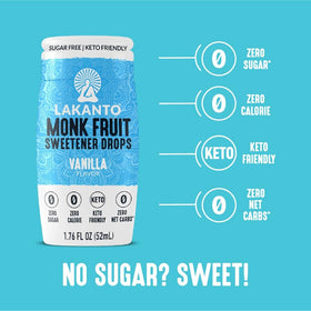 Vanilla Lakanto drops in smoothie for flavor without sugar.