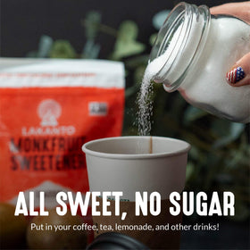 Lakanto Monkfruit Sweetener baking bowl—bakes like sugar with lower calories.
