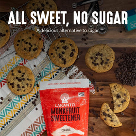 Lakanto Monkfruit Sweetener coffee cup—perfect for sugar-free mornings with rich sweetness.