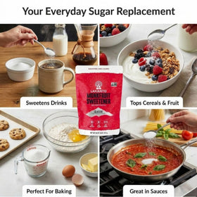 Lakanto Monkfruit Sweetener granules—easy to measure for cooking and keto-friendly recipes.
