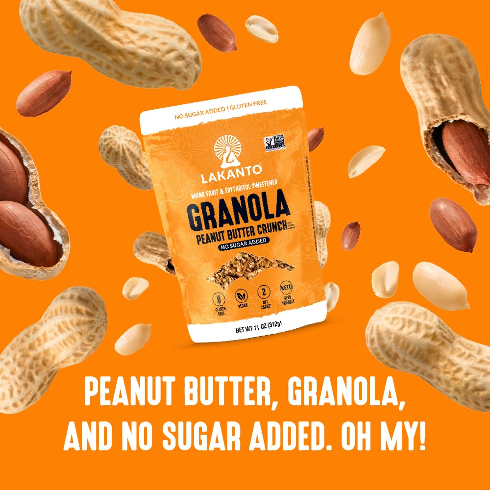Snack-pack of Lakanto Peanut Butter Crunch Granola for on-the-go munch.