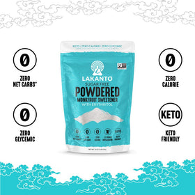 Lakanto Powdered Sweetener donut glaze plate offers low-carb topping option.
