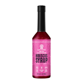 Lakanto Simple Hibiscus Syrup bottle showing sugar-free sweetness for drinks.