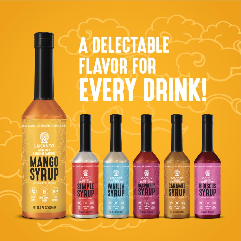 Lakanto Simple Syrup Mango tea scene adds tropical flavor with zero glycemic impact.
