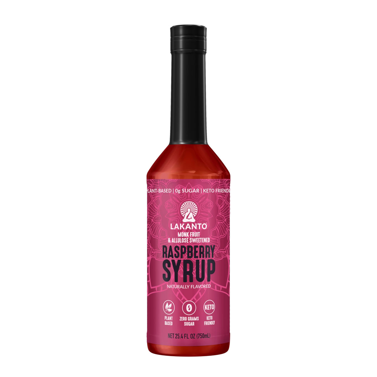 Lakanto Simple Syrup Raspberry bottle for zero-calorie cocktail sweetness