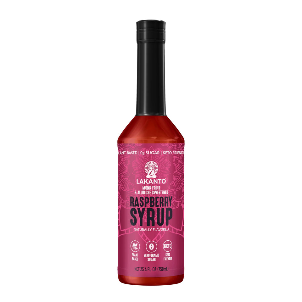 Lakanto Simple Syrup Raspberry bottle for zero-calorie cocktail sweetness