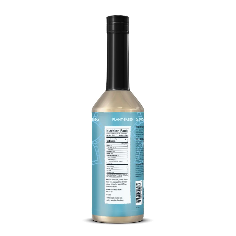 Lakanto Simple Syrup soda-splash pour enhances beverages with vegan vanilla flavor.
