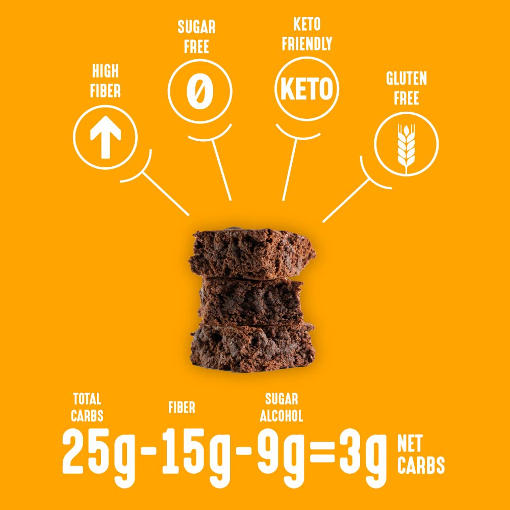 Lakanto Sugar Free Brownie Mix fudgy texture close-up emphasizes rich Dutch cocoa.