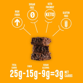 Lakanto Sugar Free Brownie Mix fudgy texture close-up emphasizes rich Dutch cocoa.