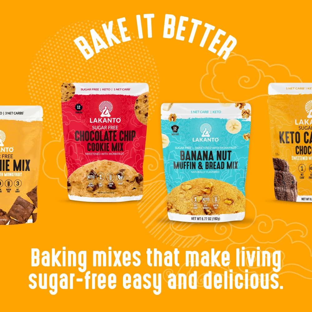 Lakanto Sugar Free Brownie Mix keto-friendly packaging appeals to low-sugar snackers.