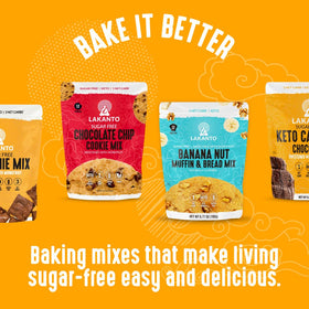 Lakanto Sugar Free Brownie Mix keto-friendly packaging appeals to low-sugar snackers.