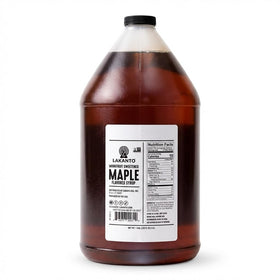 Lakanto sugar-free maple syrup bottle showing rich flavor without sugar, ideal for everyday breakfasts.